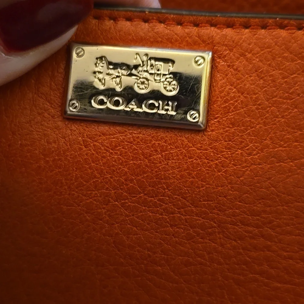 Coach Madison Red Salmon East West Swing Pack, Li Scarlet Crossbody.
